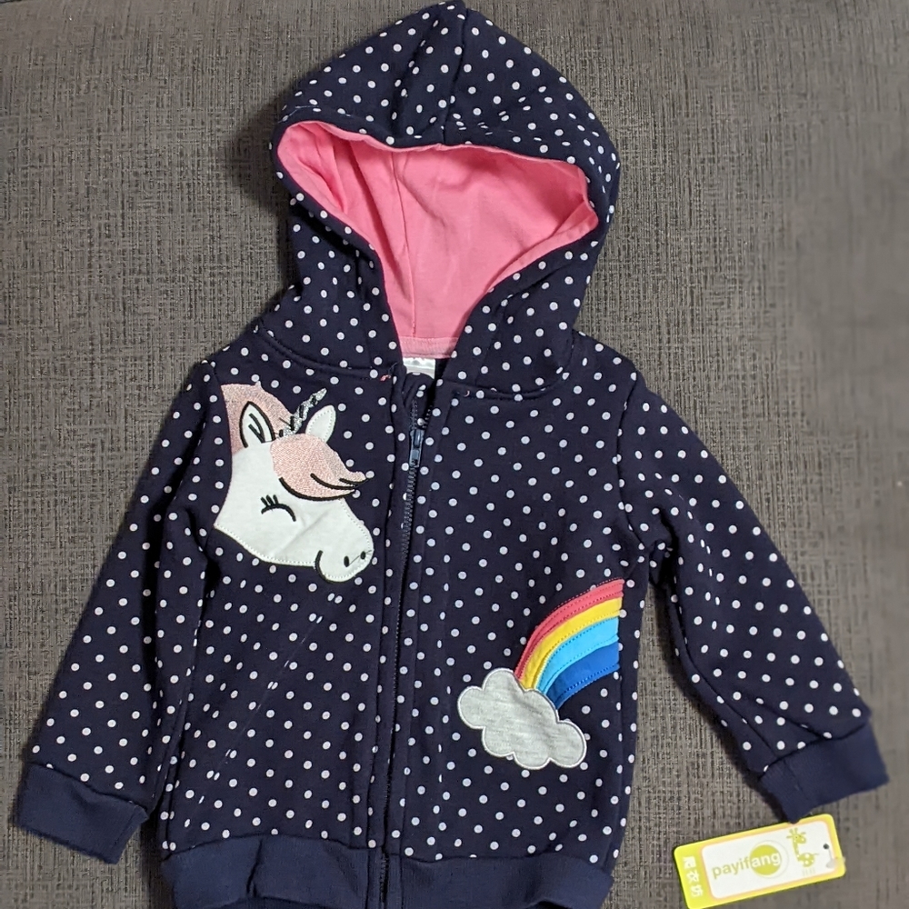 *NEW* Unicorn zip up hoodie, 18 months